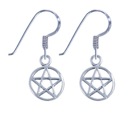 Zilveren oorbellen Pentagram