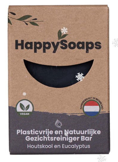 HappySoaps Gezichtsreiniger Bar - Houtskool en Sandalwood
