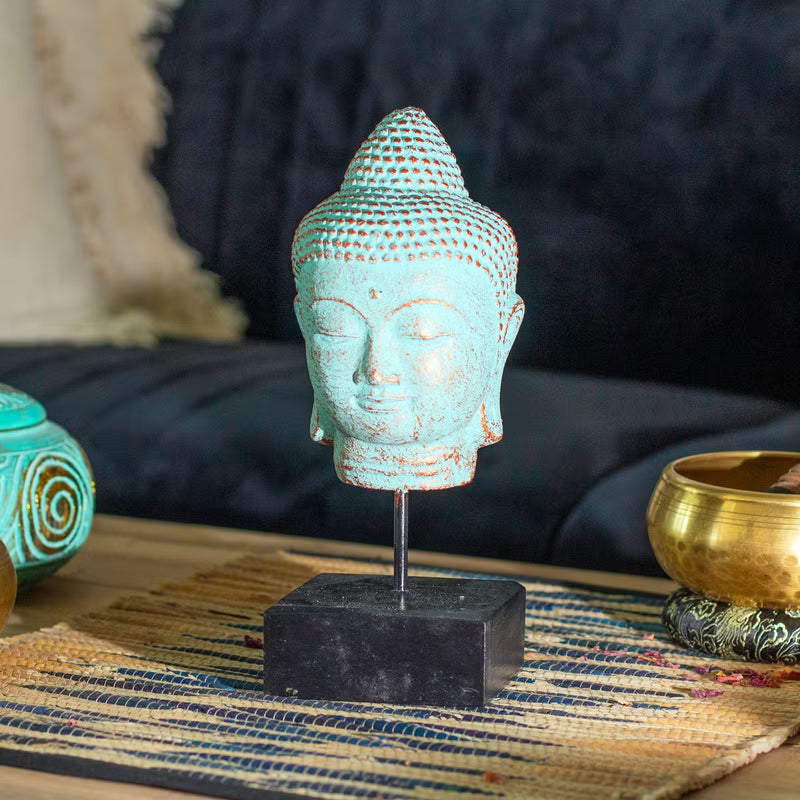 Boeddha Hoofd op standaard green