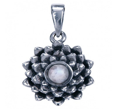 Zilveren hanger Lotus Maansteen