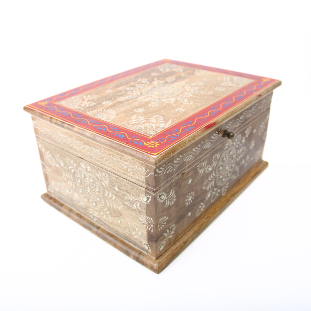 Houten kistje rood large