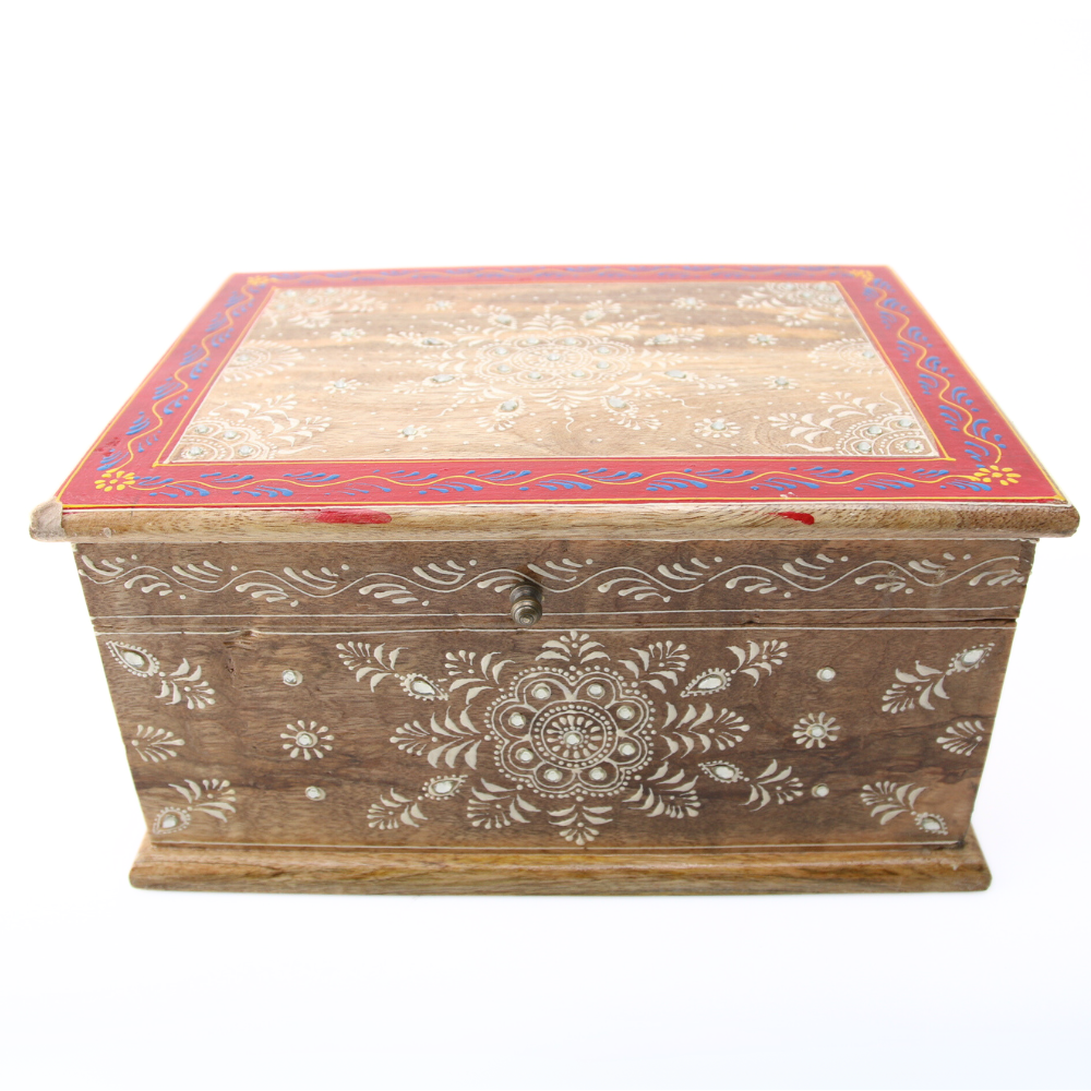 Houten kistje rood large