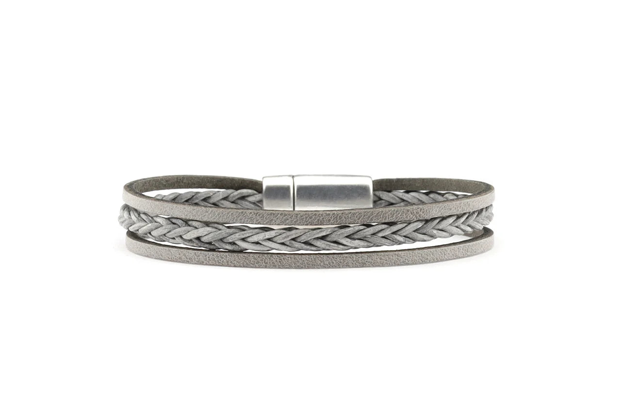 Herenarmband  Patrick vlecht Leer