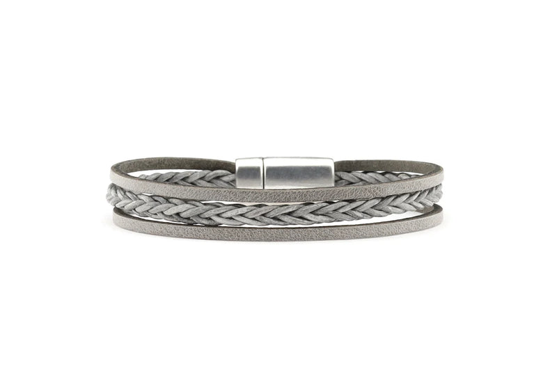 Herenarmband  Patrick vlecht Leer